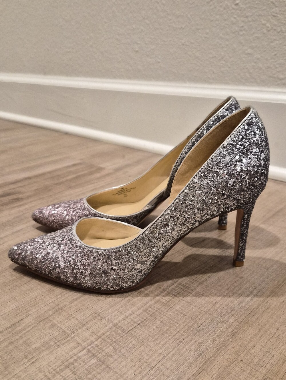 Marc Fisher Pink Silver Umbre Glitter Pointed Toe Stiletto Pumps